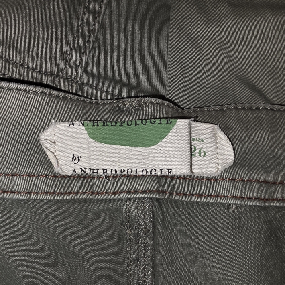 Anthropologie Utility Pants Size 26 Olive Green - Picture 5 of 10